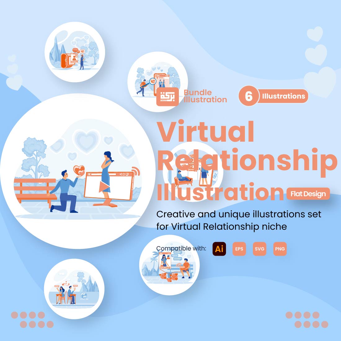 Illustration of Virtual Relationship Concept cover image.