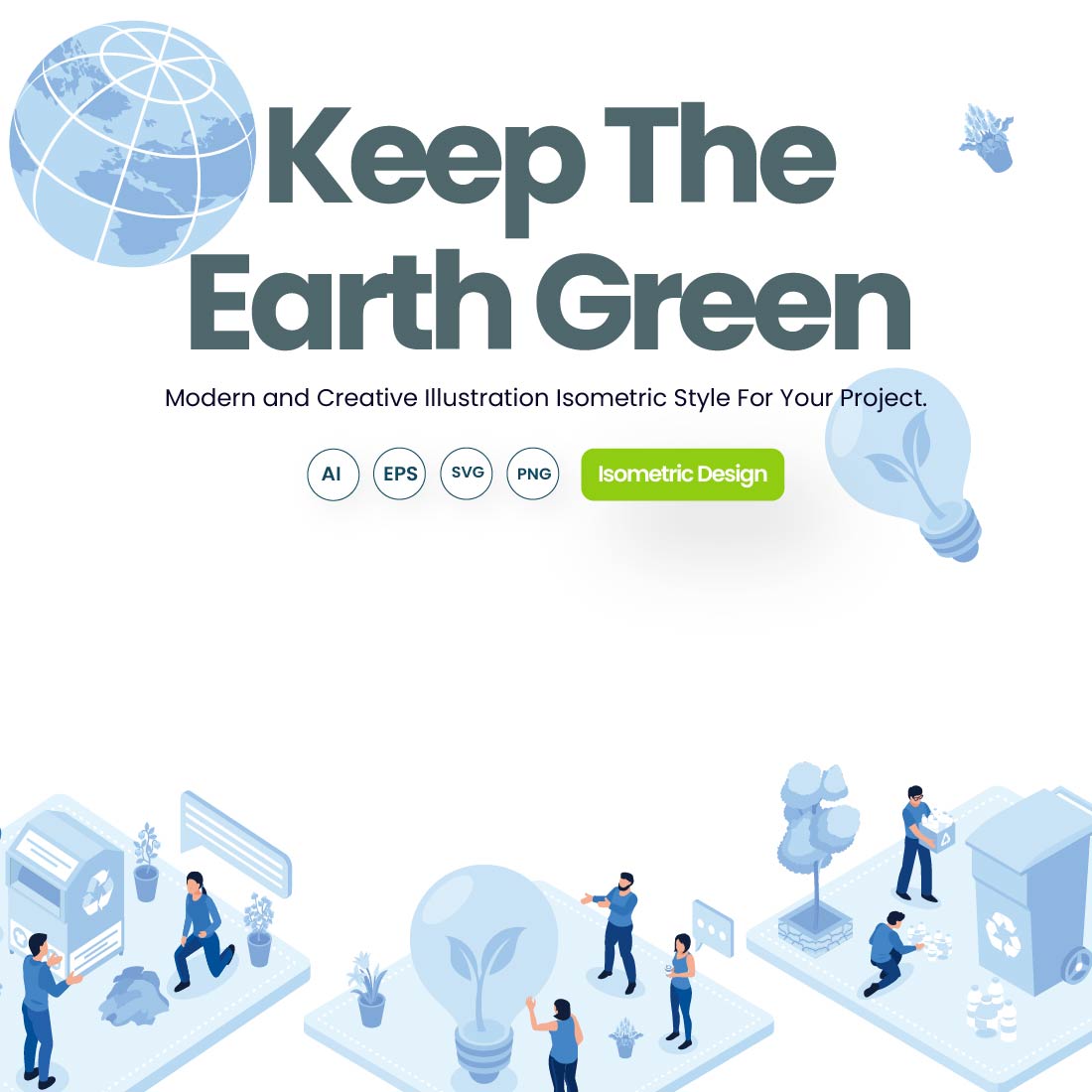 Keep The Earth Green Illustration Design cover image.