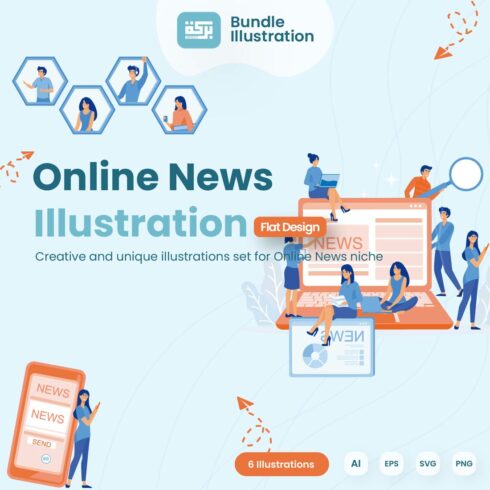 Online News Illustration Design cover image.