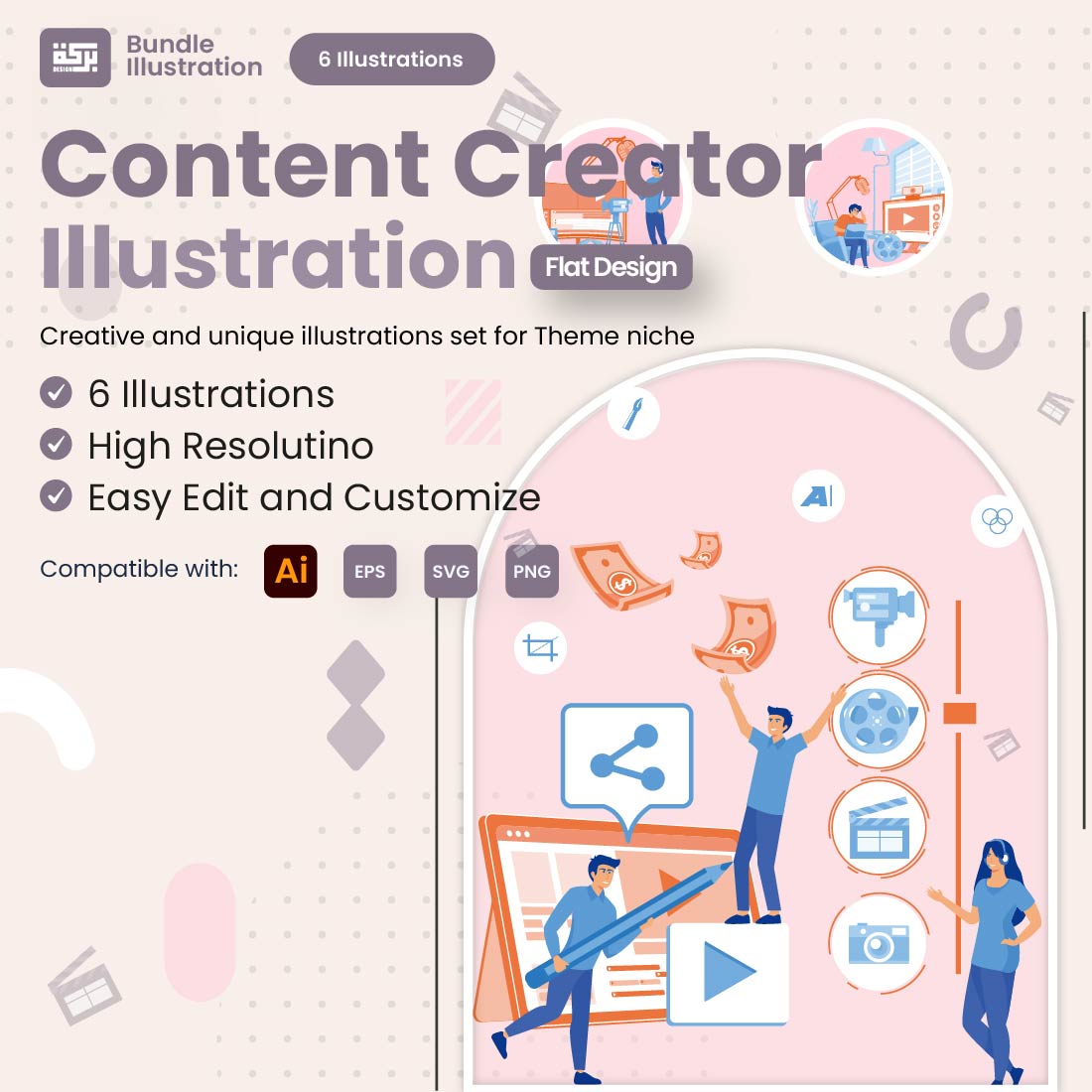 Illustration of Content Creator Concept cover image.