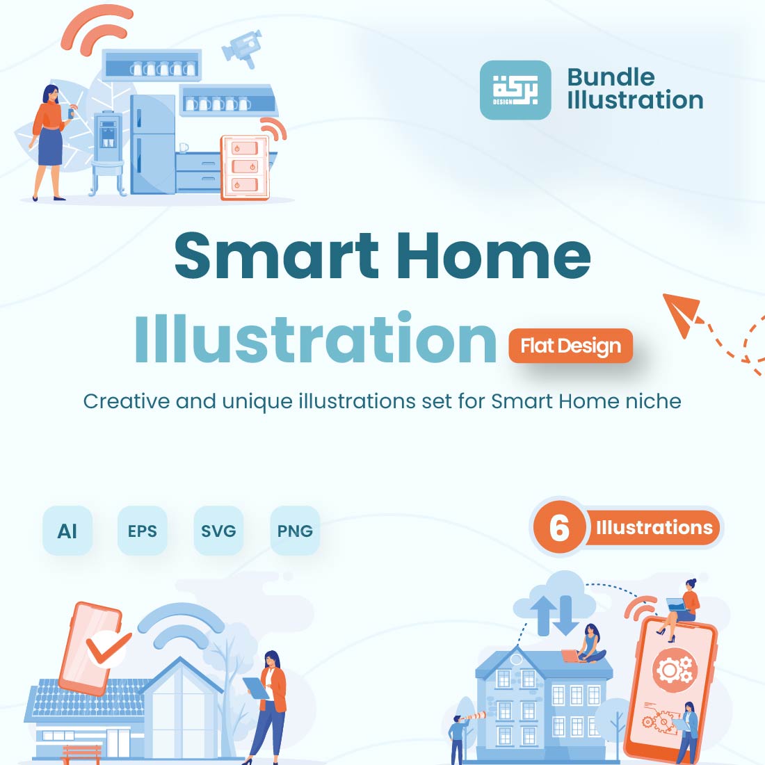 Smart Home Illustration Design cover image.