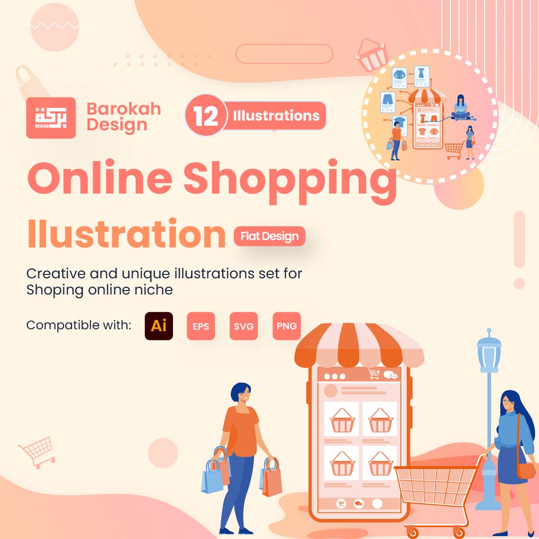 Illustration of Online Shopping Concept cover image.