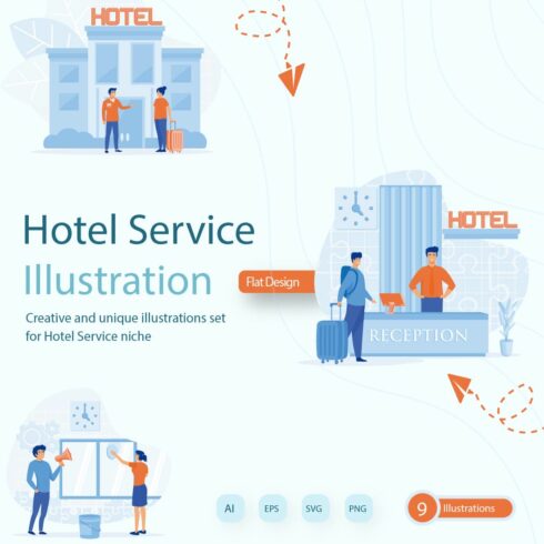 6 Illustrations Related to Hotel Services cover image.