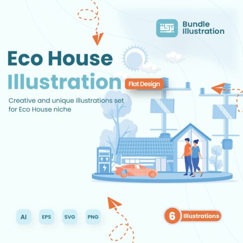 Eco House Illustration Design cover image.