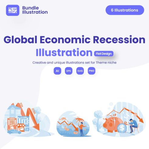 Global Economic Recession Illustration Design cover image.