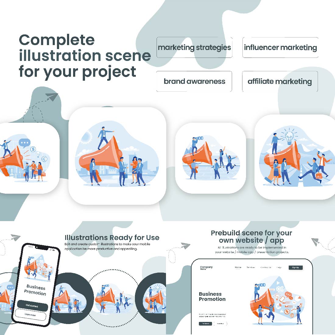 6 Illustrations Related to Business Promotion preview image.