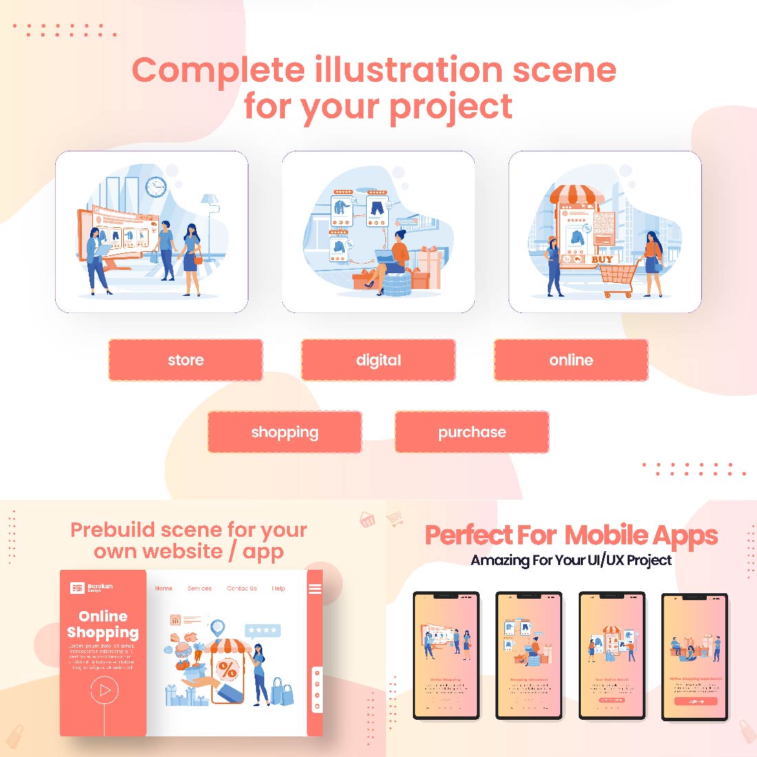 Illustration of Online Shopping Concept preview image.