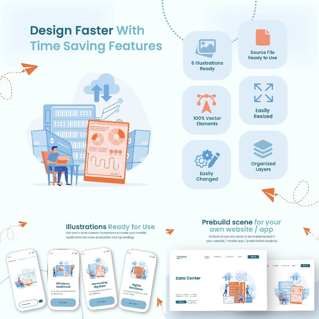 Data Center Illustration Design preview image.