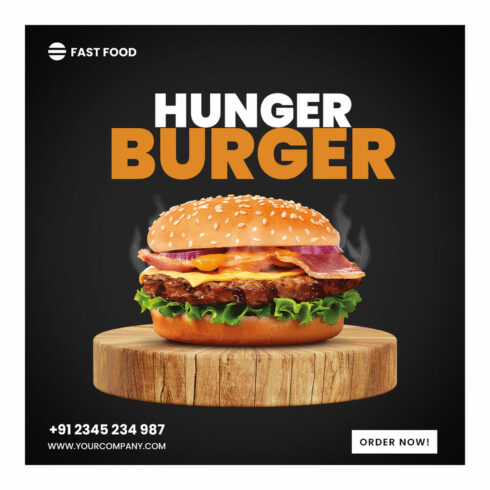 Burger Social Media Post Template cover image.