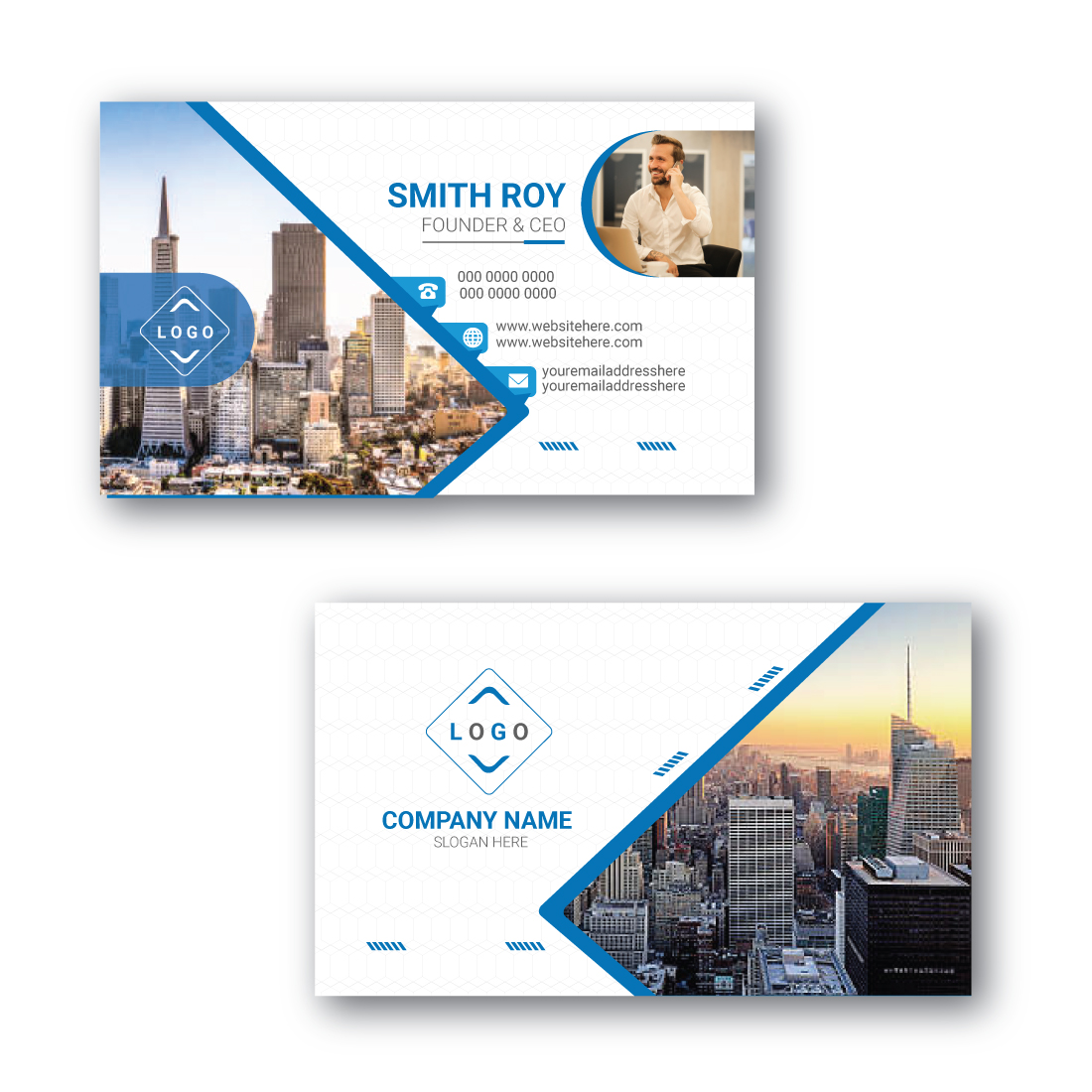 Corporate and Modern Business Card Template cover image.