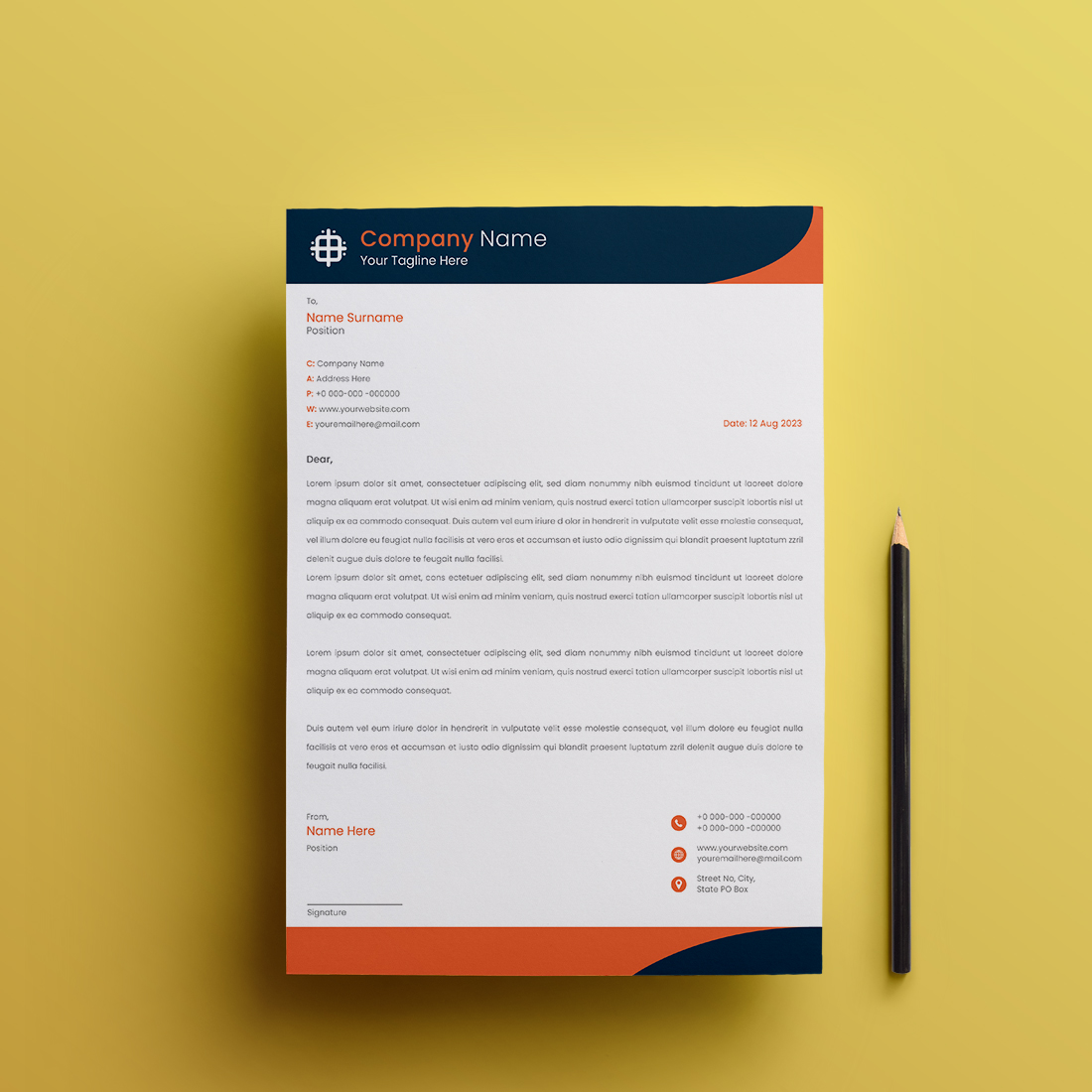 Creative Letterhead Template Design For Your Business preview image.