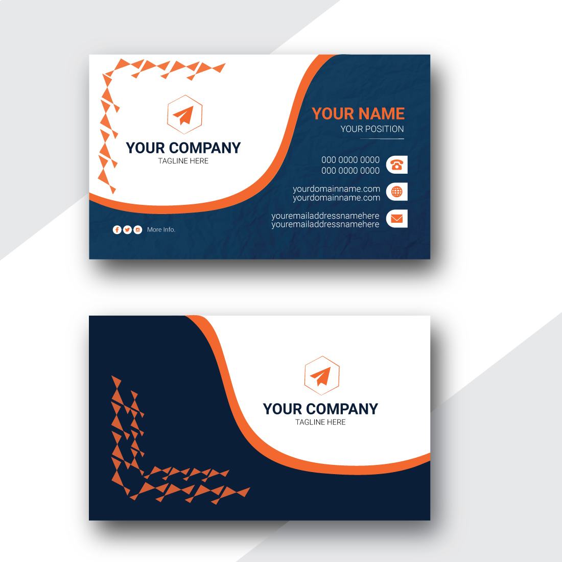Corporate business card template preview image.