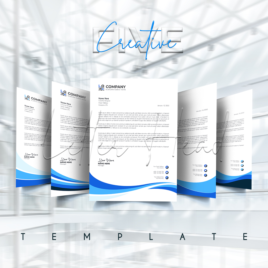 Professional Corporate Business Letter Head Template preview image.