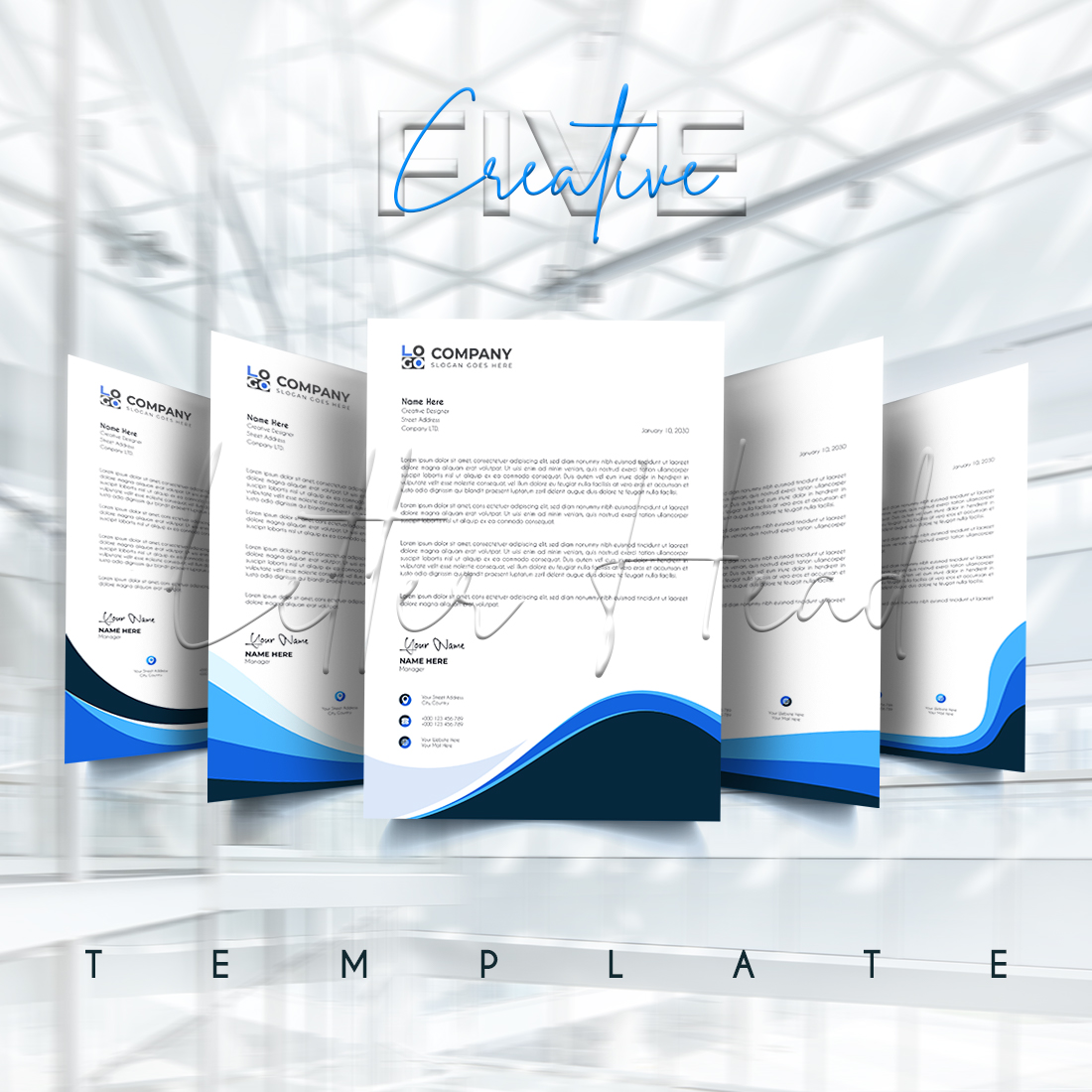 Professional Corporate Business Letter Head Template cover image.