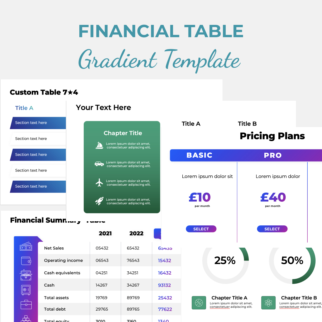Financial Table Gradient Presentation cover image.