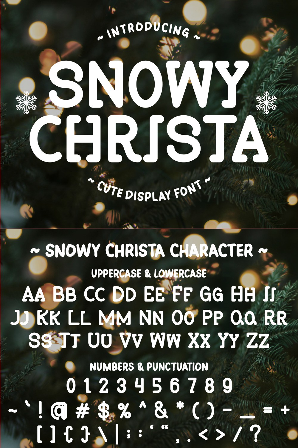 Snowy Christa - Cute Display Font pinterest preview image.