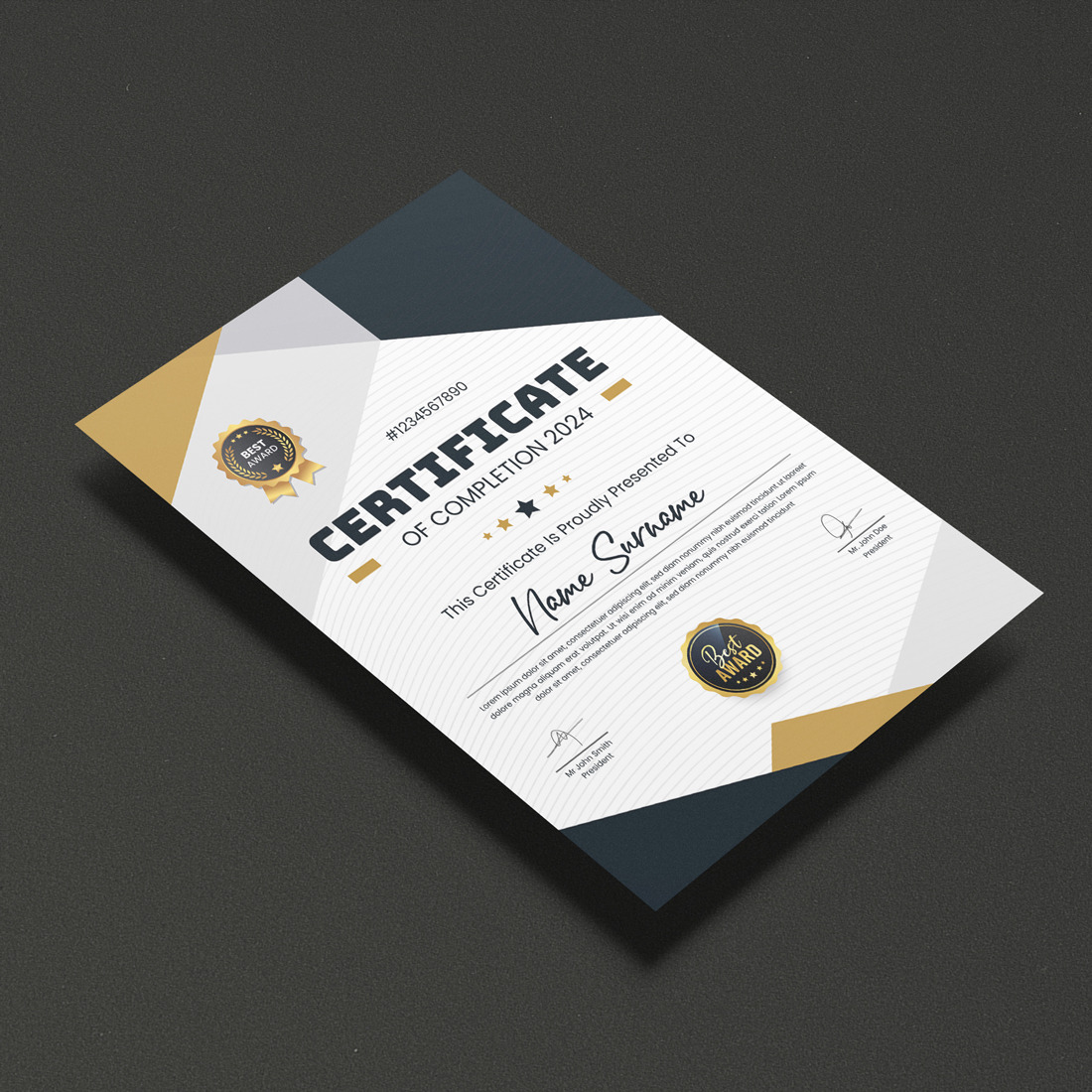 Creative Certificate Template preview image.