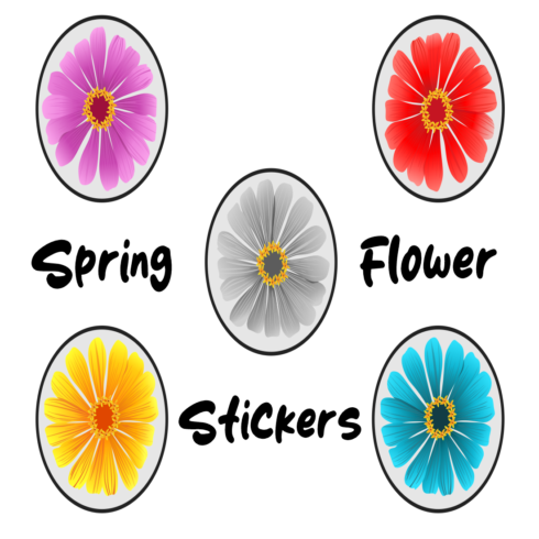 spring flower stickers cover image.