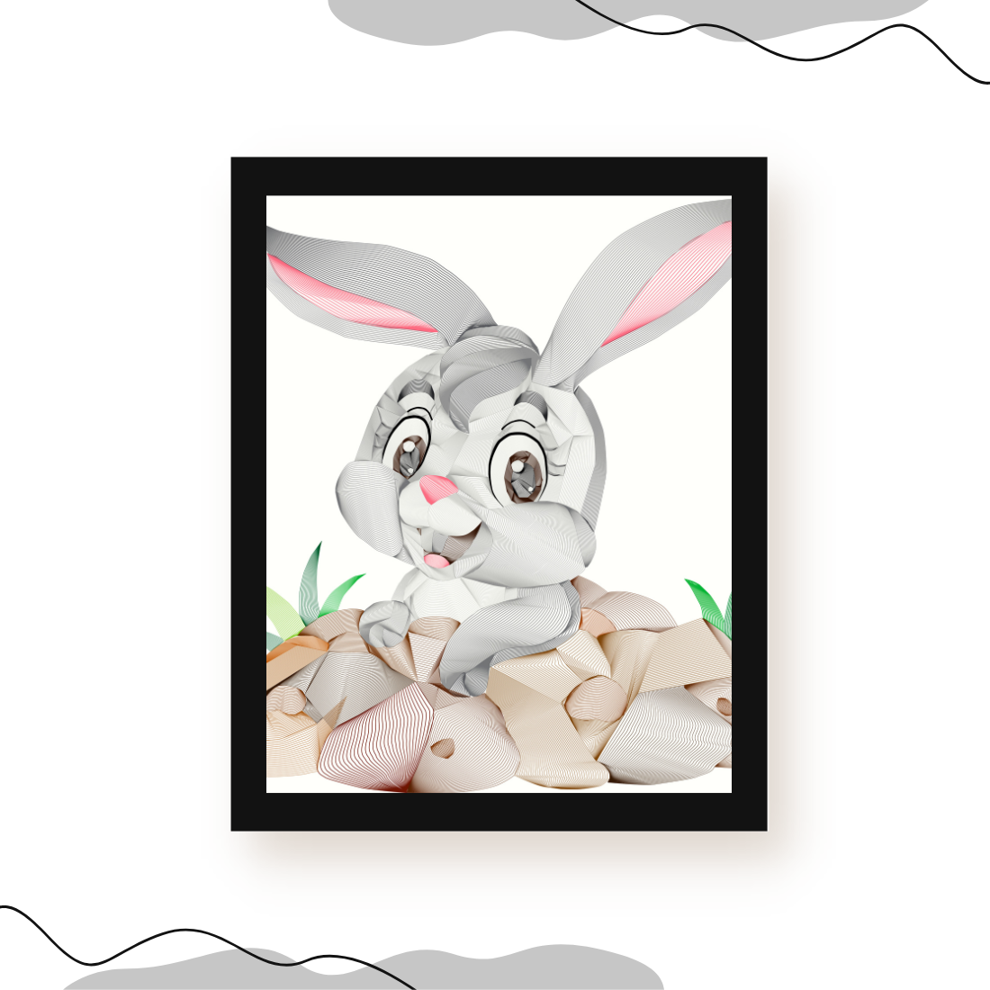 rabbit line art 475