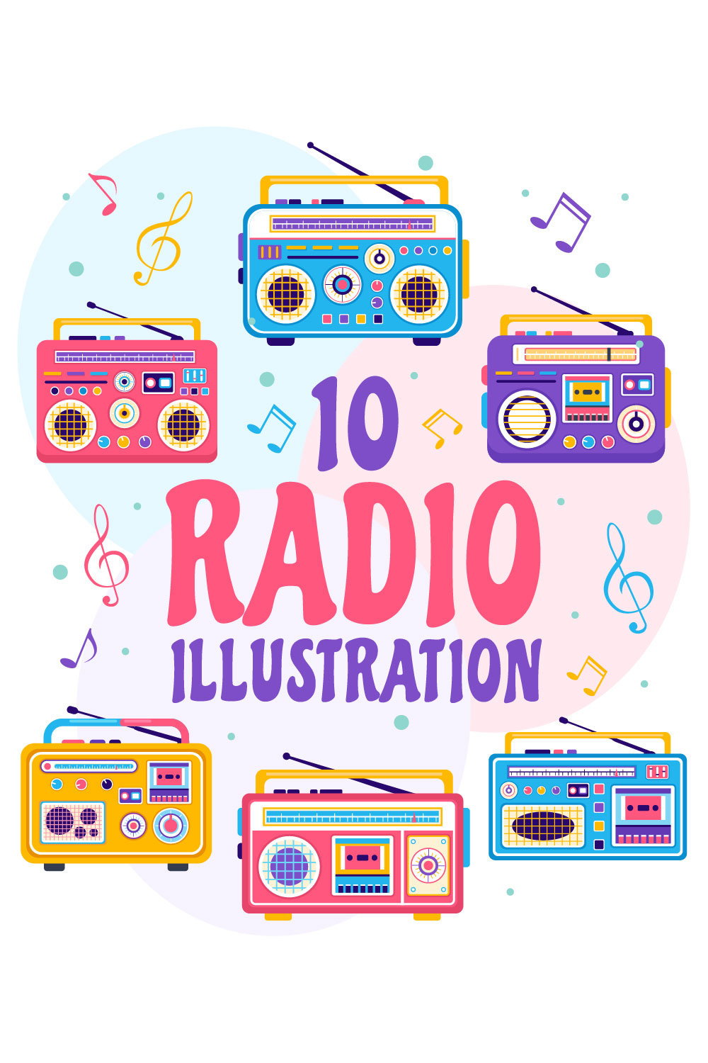 10 Radio Vector Illustration pinterest preview image.