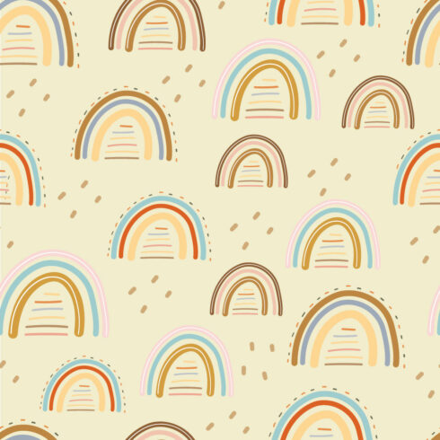 Rainbow Doodle Seamless Pattern cover image.