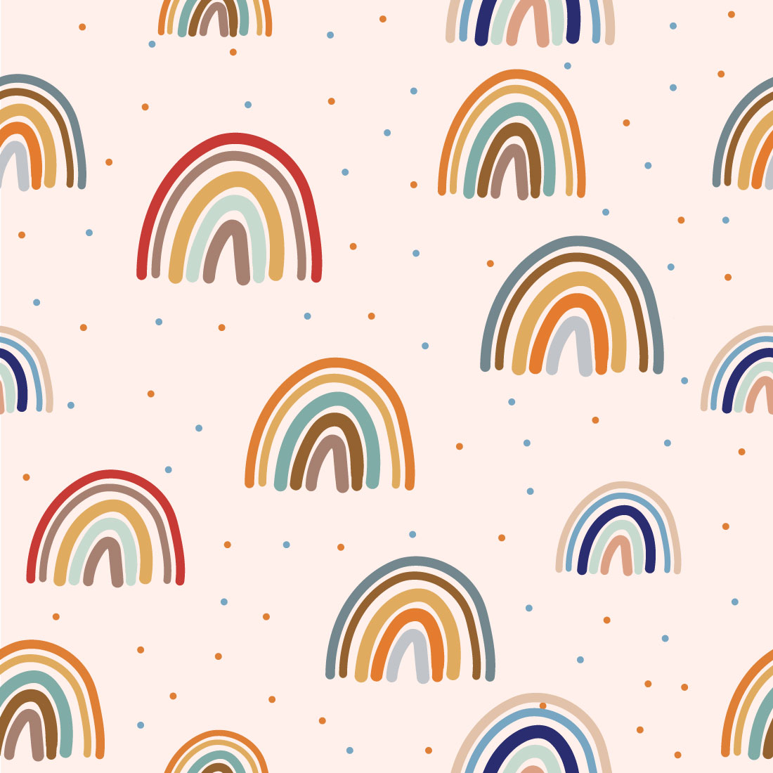 Rainbow Kids Seamless Pattern preview image.