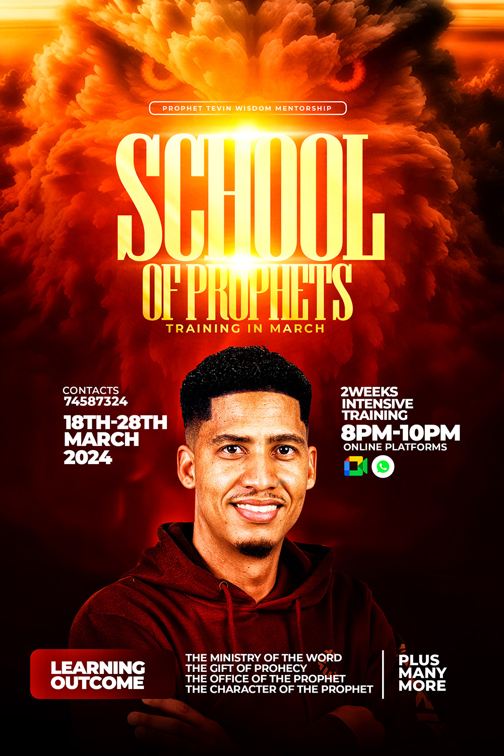 school of prophets church Flyer Template pinterest preview image.