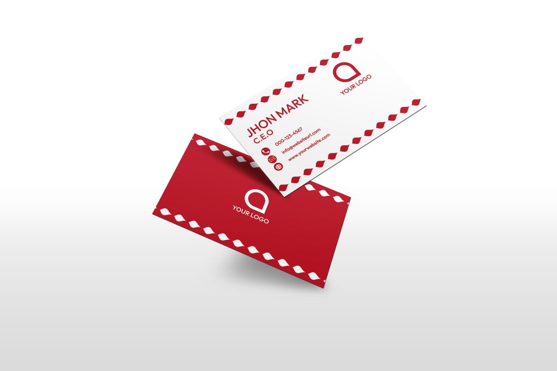 simple elegant red business card 113