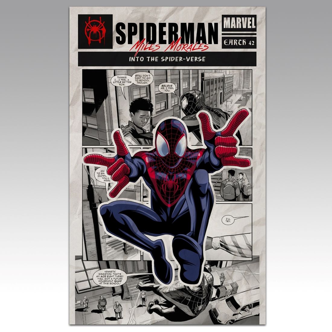Spider-Man Miles Morales Poster Template preview image.