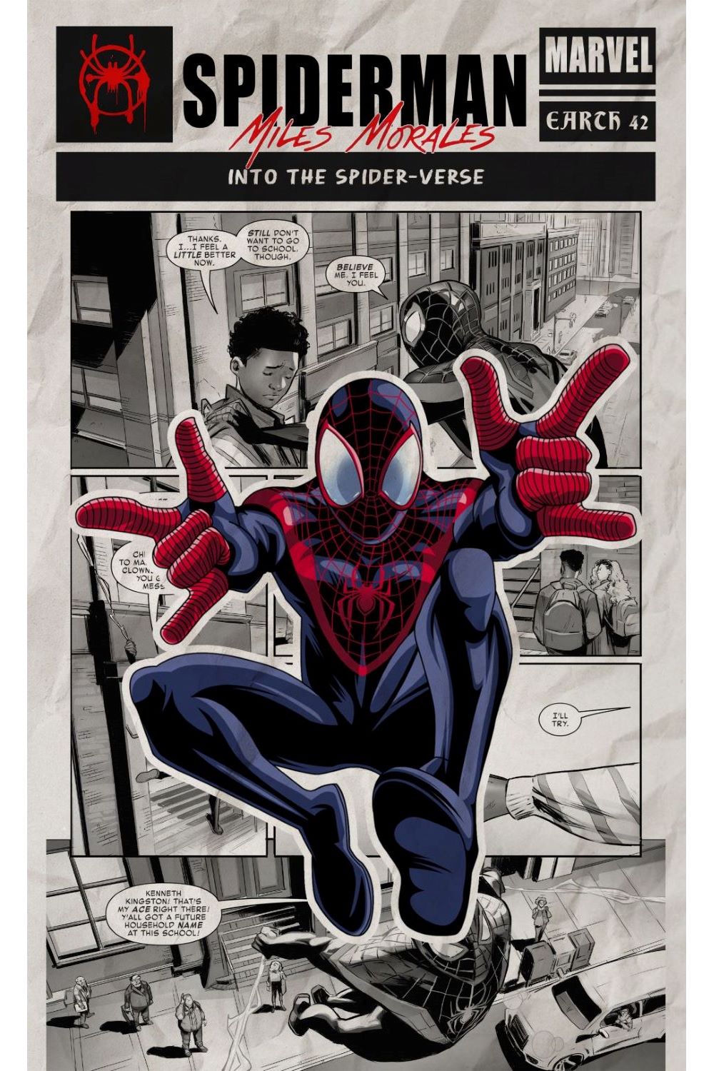 Spider-Man Miles Morales Poster Template pinterest preview image.