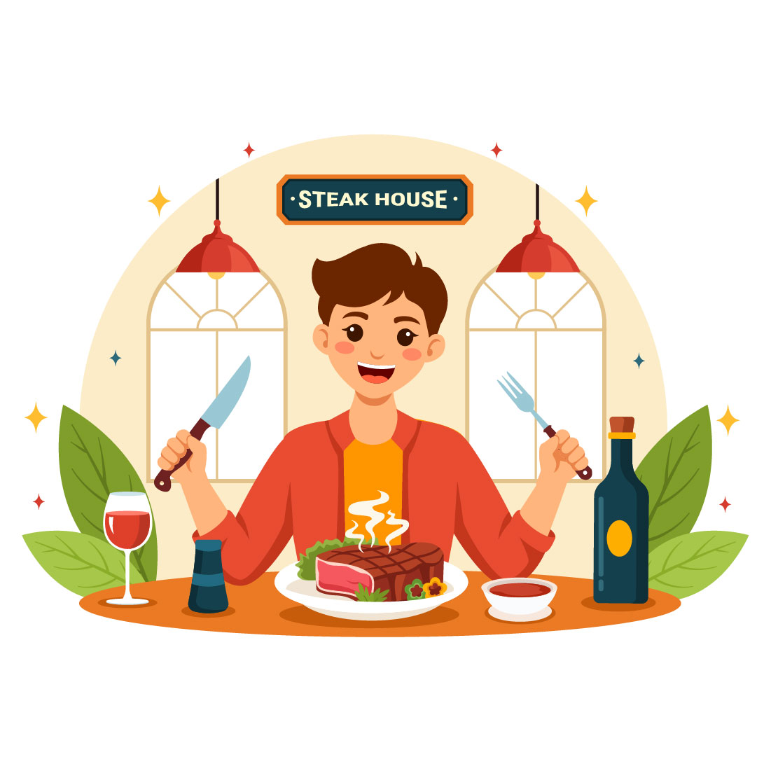12 Steakhouse Illustration preview image.