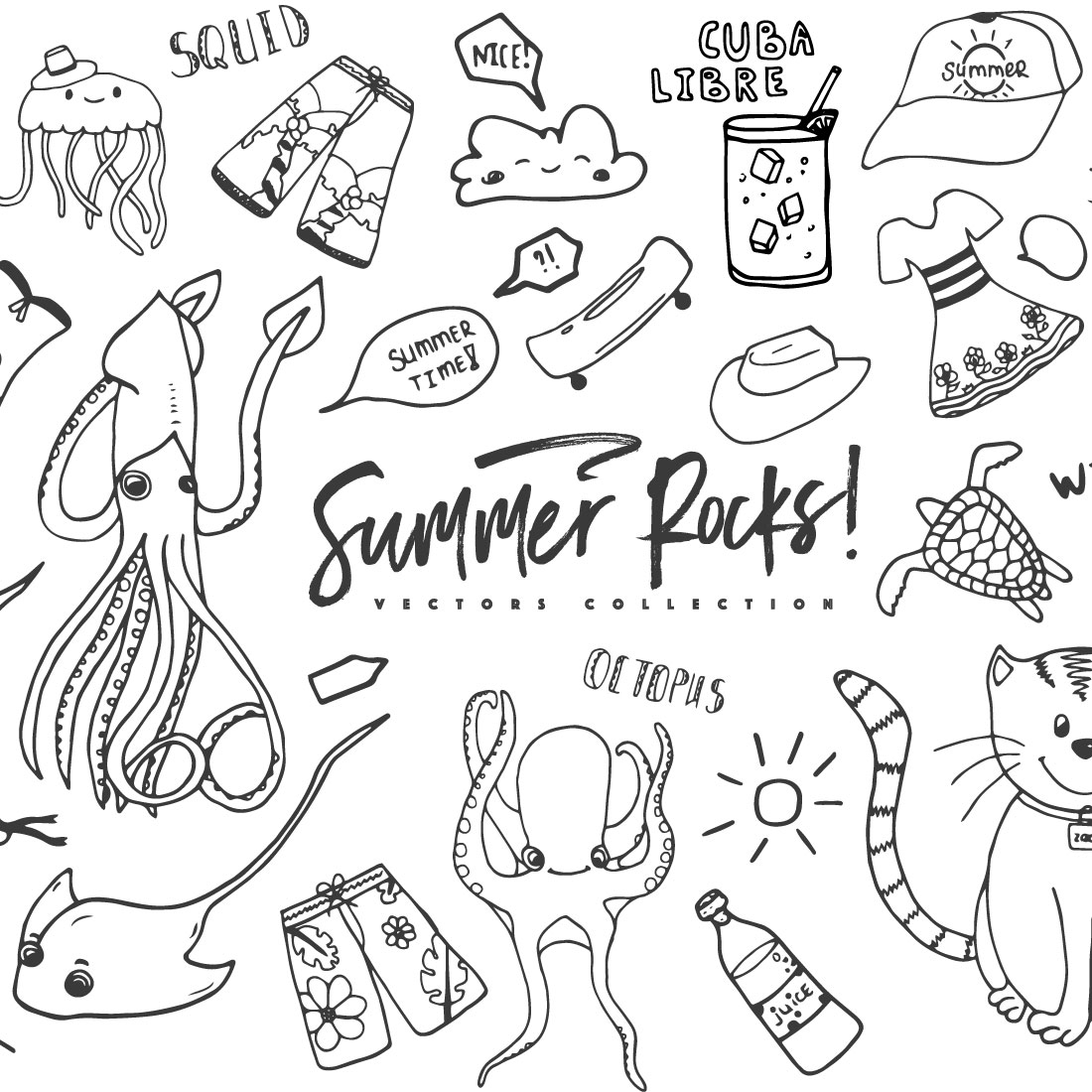 Summer Rocks Vectors Collection preview image.