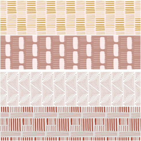 Sunset Lines Hand Drawn Patterns - MasterBundles