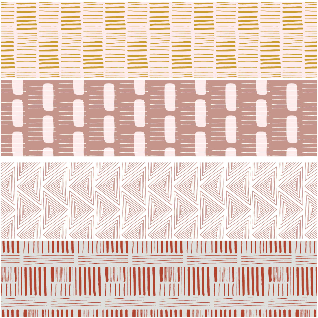 Sunset Lines Hand Drawn Patterns preview image.