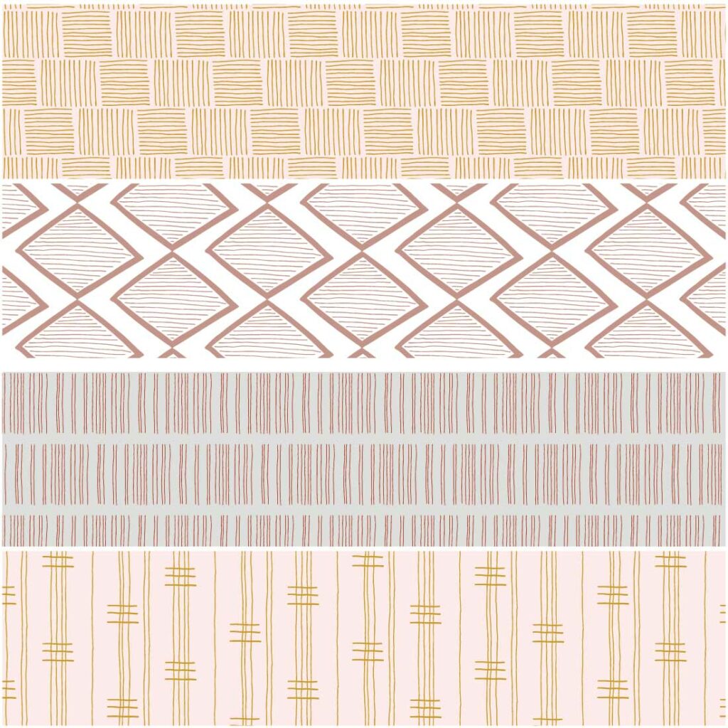 Sunset Lines Hand Drawn Patterns - MasterBundles
