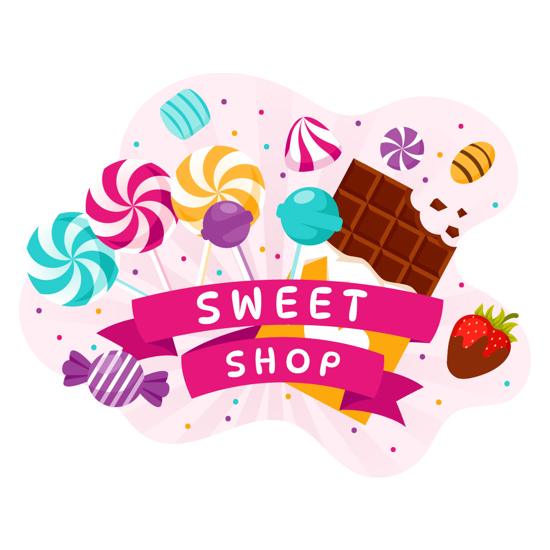 12 Sweet Shop Illustration preview image.