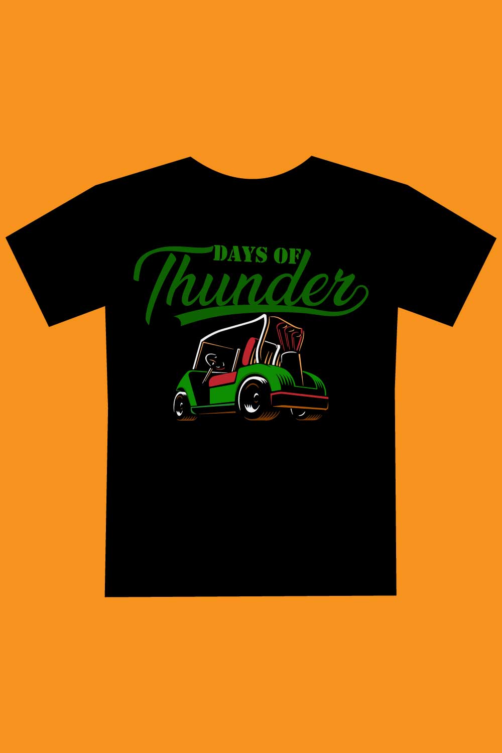 Days of Thunder T shirt design pinterest preview image.