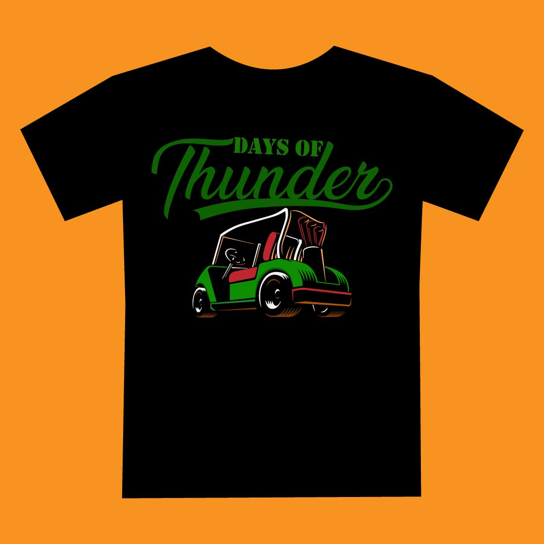 Days of Thunder T shirt design preview image.