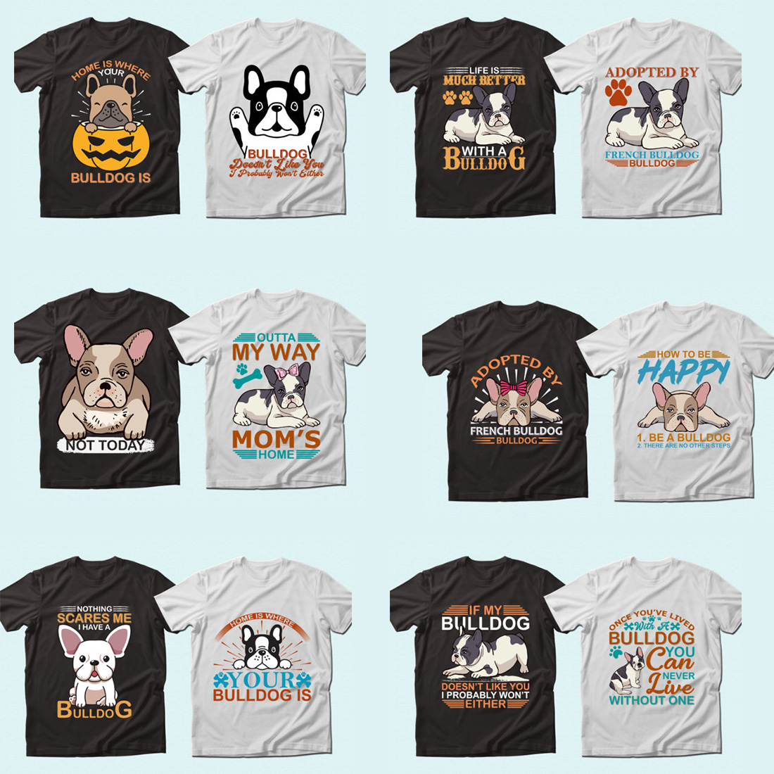 Trendy 20 Bulldog quotes T-shirt Designs Bundle — 98% Off preview image.