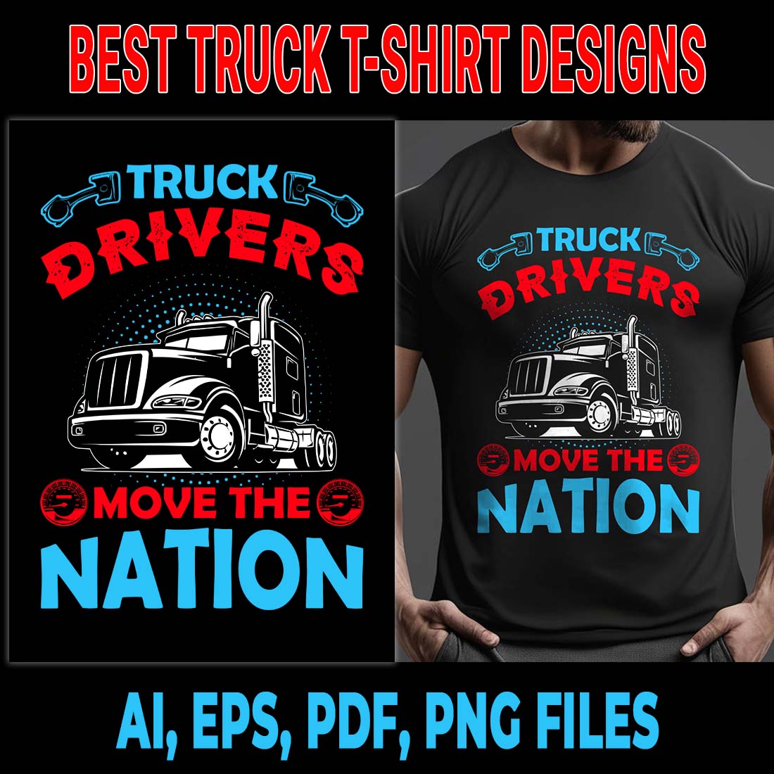 Truck T-shirt Design | Best Truck T-shirt | T-Shirt Design preview image.