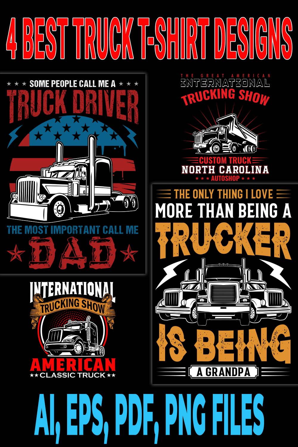 Truck T-shirt Design | Truck T-Shirt | T-shirt Design | Best Truck T-shirt pinterest preview image.
