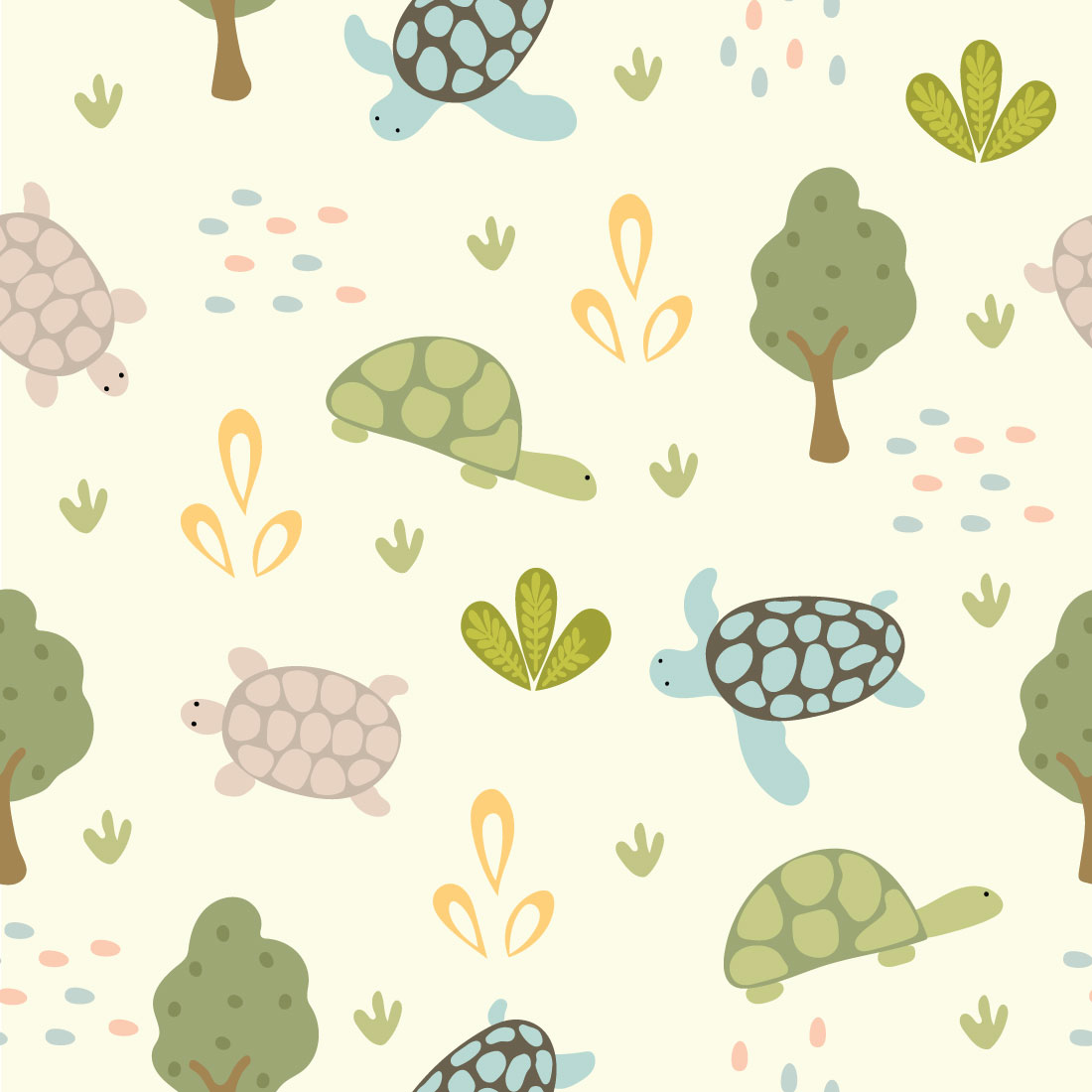 Turtle Seamless Pattern preview image.