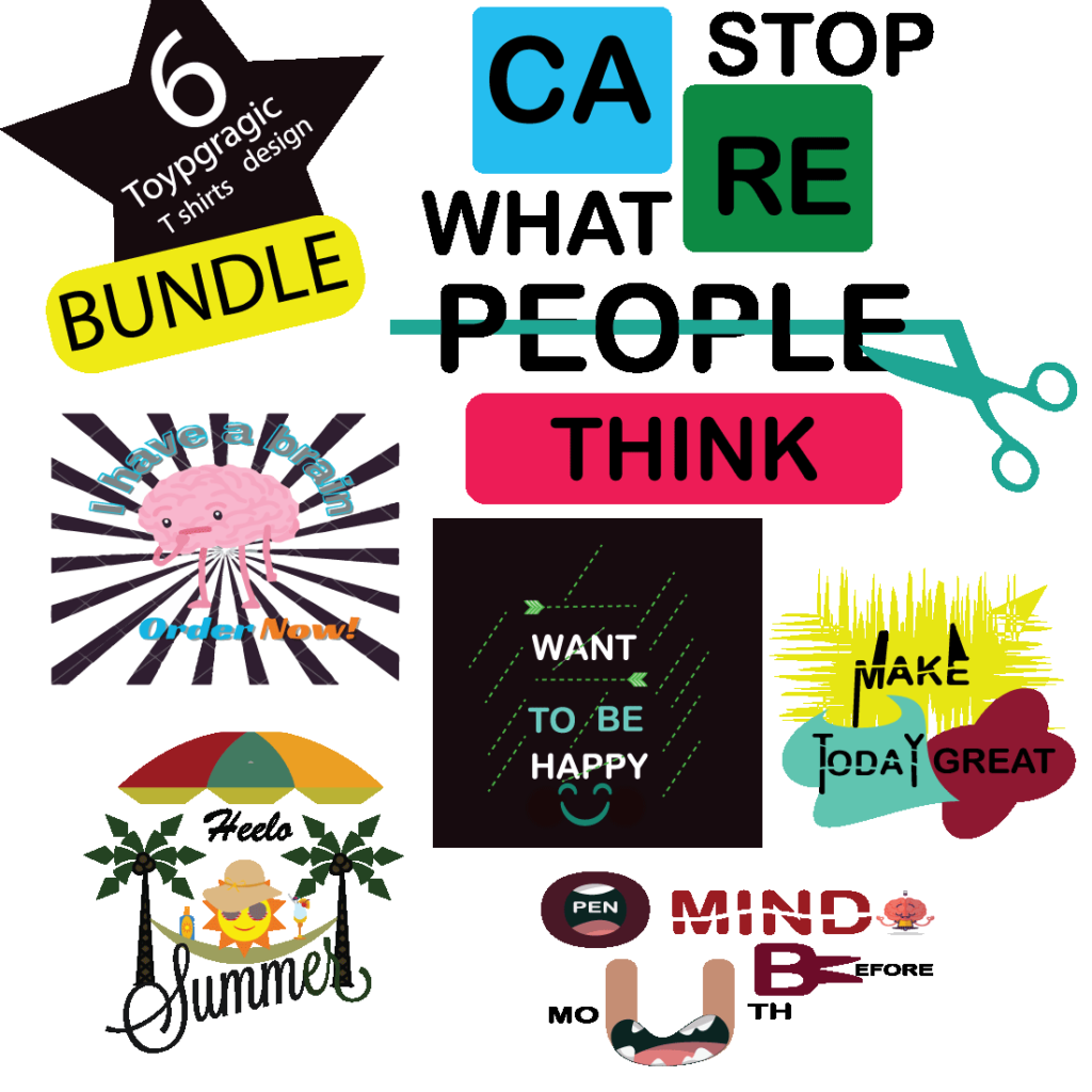 6 Typographic T Shirt Design Bundle Masterbundles