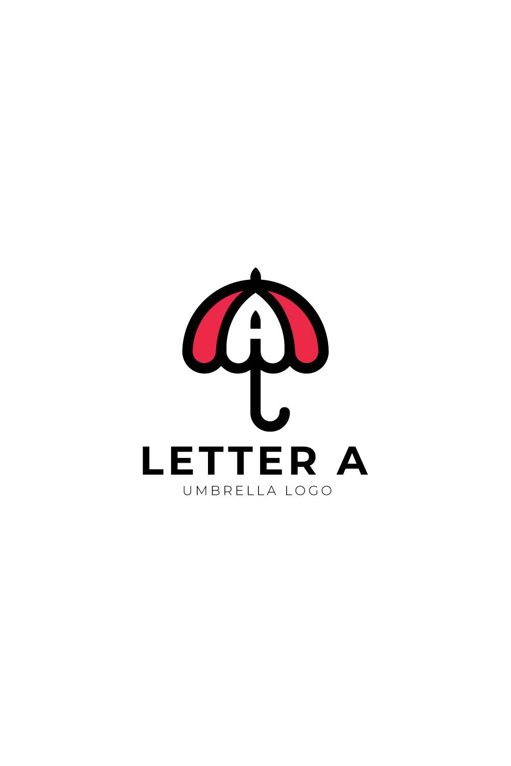 Professional Letter A Umbrella Logo design pinterest preview image.