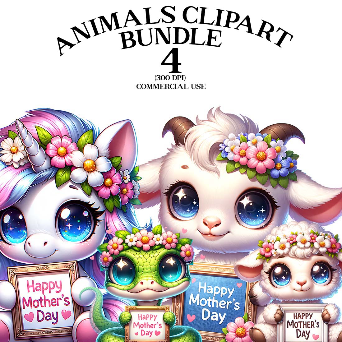 Mothers Day Animals Clipart Bundle | Clipart Bundle cover image.