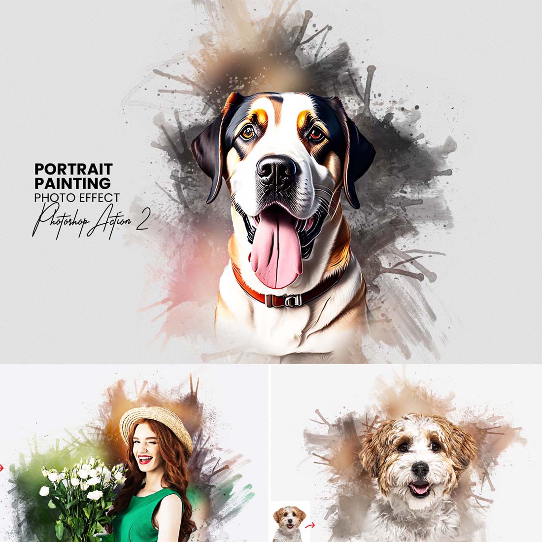 Portrait Painting Photoshop Action cover image.