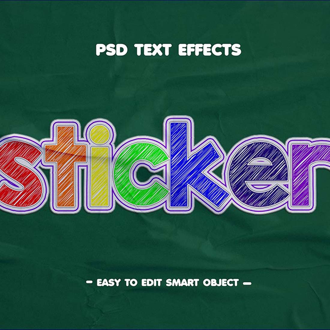 Editable Sticker Text Effect preview image.