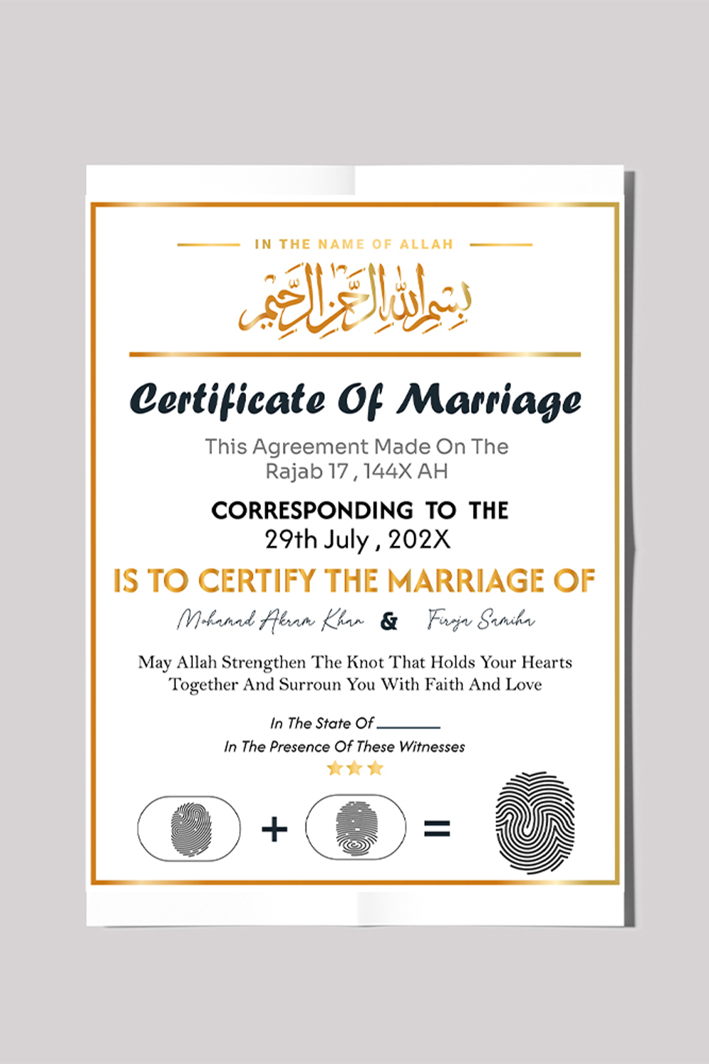 Certificate Of marriage for Islamic Verify pinterest preview image.