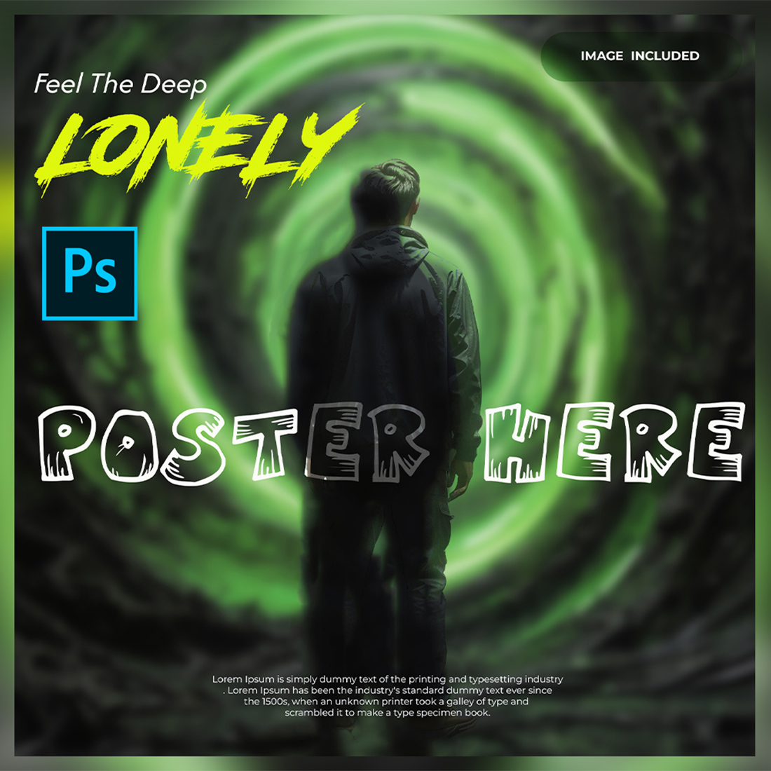 Pain Of Loneliness Poster Design preview image.