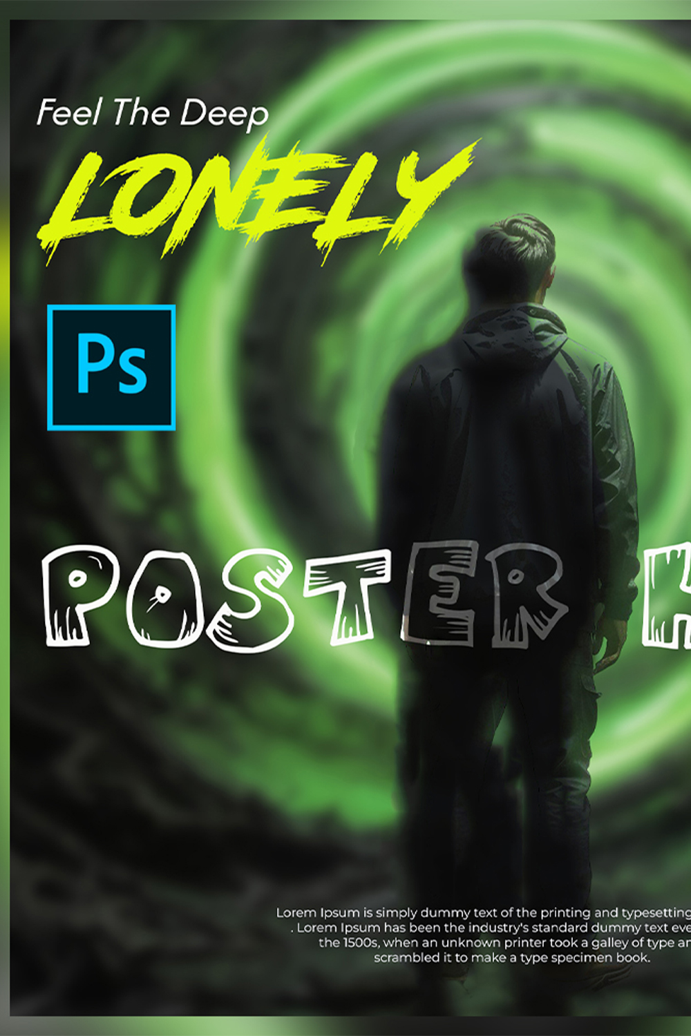Pain Of Loneliness Poster Design pinterest preview image.